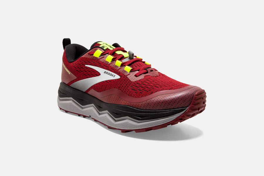 Brooks Caldera 5 Trail Running Shoes Mens - Red/Silver/Black - DGSOU-2403